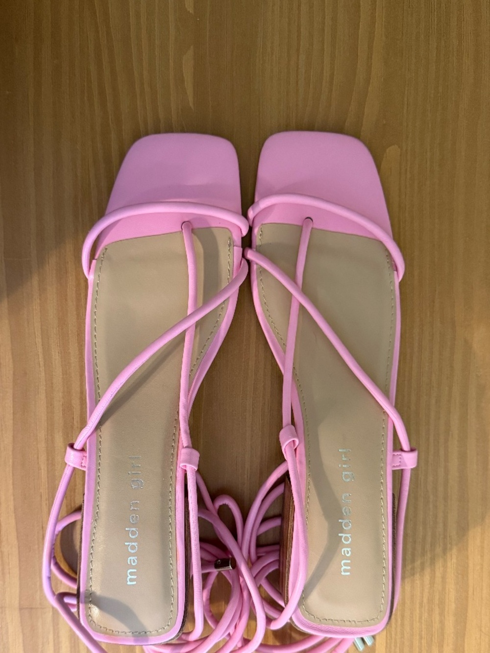 NWOT Madden Girl Pink Tie-Up Sandals